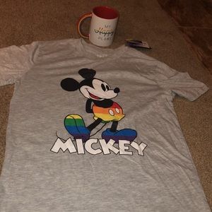 NWT Disney Take Pride Collection Mickey Rainbow T Shirt (S) & My Happy Place Mug